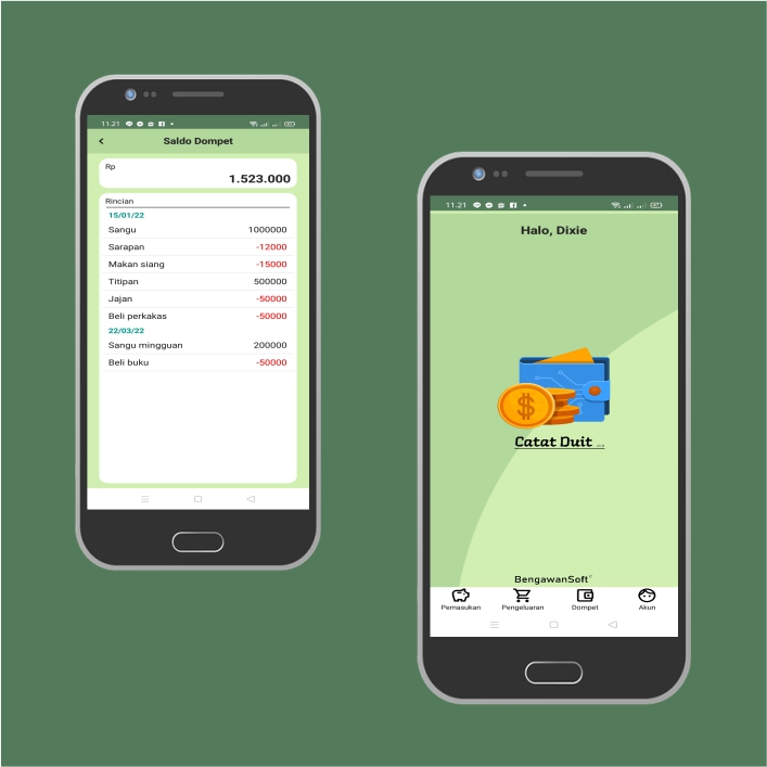 Financial Record System app on Android devices